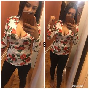 Floral mesh blouse small